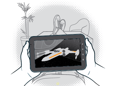 This is the life coaches loupe illustration instructional ipad tablet technical