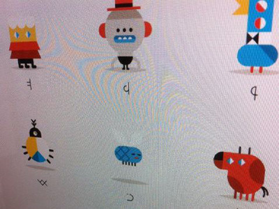 K7ahbe alphabet character letters