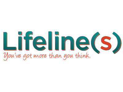 Lifeline(s) church gotham green lifeline ministry orange parenthesis sanserif script sermon tagline wordmark youth