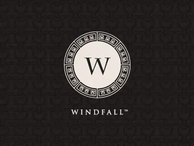 Windfall - Stamp black branding lettering logo stamp type wealth