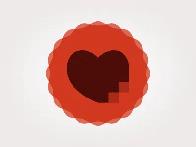 Be Still, My Pixelated Heart grid heart logo mark pixel stamp