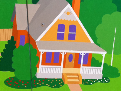 Victorian Home in Mural boulder house mural paint wip