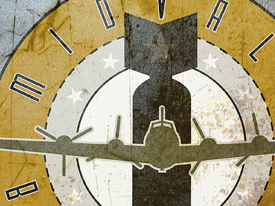 It's that time airship bomb bomber brown green logo orange