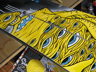 Eyeball Creature Illustration eyeball eyes painting snowboard