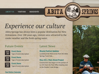 Abita Culture brown calendar culture sign teal vertical wood