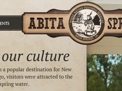 Abita Header brown culture sign texture vertical wood
