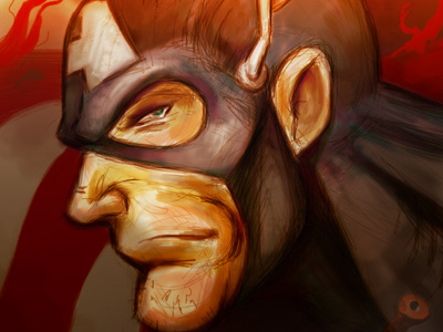 Captain America comics illustration ipad art painting superhero