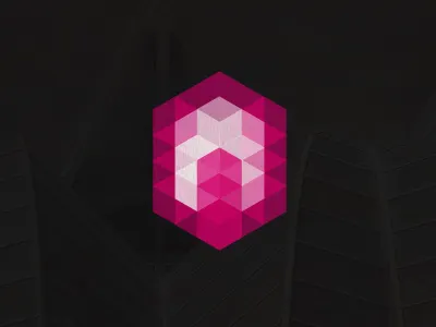 Newberry Walsh black geometric layers logo mark pink