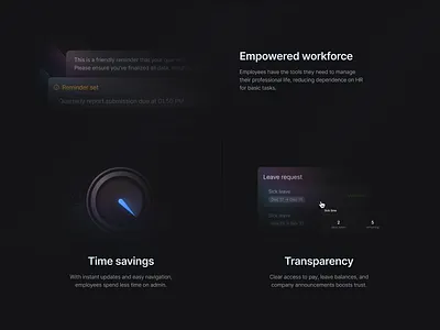 HR bento section ai bento card dashboard hr landing page management marketing morva morva labs product design saas saas app saas dashboard section website