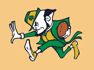 Go Irish! art branding college design football graphic design illustration illustrator leprechaun logo notre dame sports vector