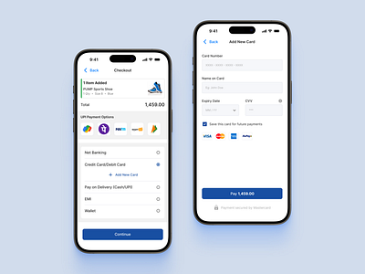 Daily UI #002 - Credit Card Checkout add new card card payment checkout process credit card checkout credit card payment daily ui form mobile app mobile ui payment screen shopping ui ui design visual design