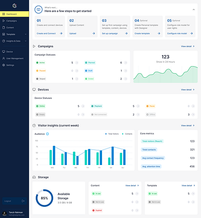 Content Management System (CMS) for advertising display cms dashboard datavisualization desktop app product research ui design ux design