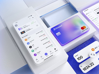 Diwallet - Financial Wallet Mobile App animation app bank app banking app bitcoin crypto wallet cryptocyrrency finance finance app finance wallet financial app fintech investment mobile app mobile banking payment ui uiux ux