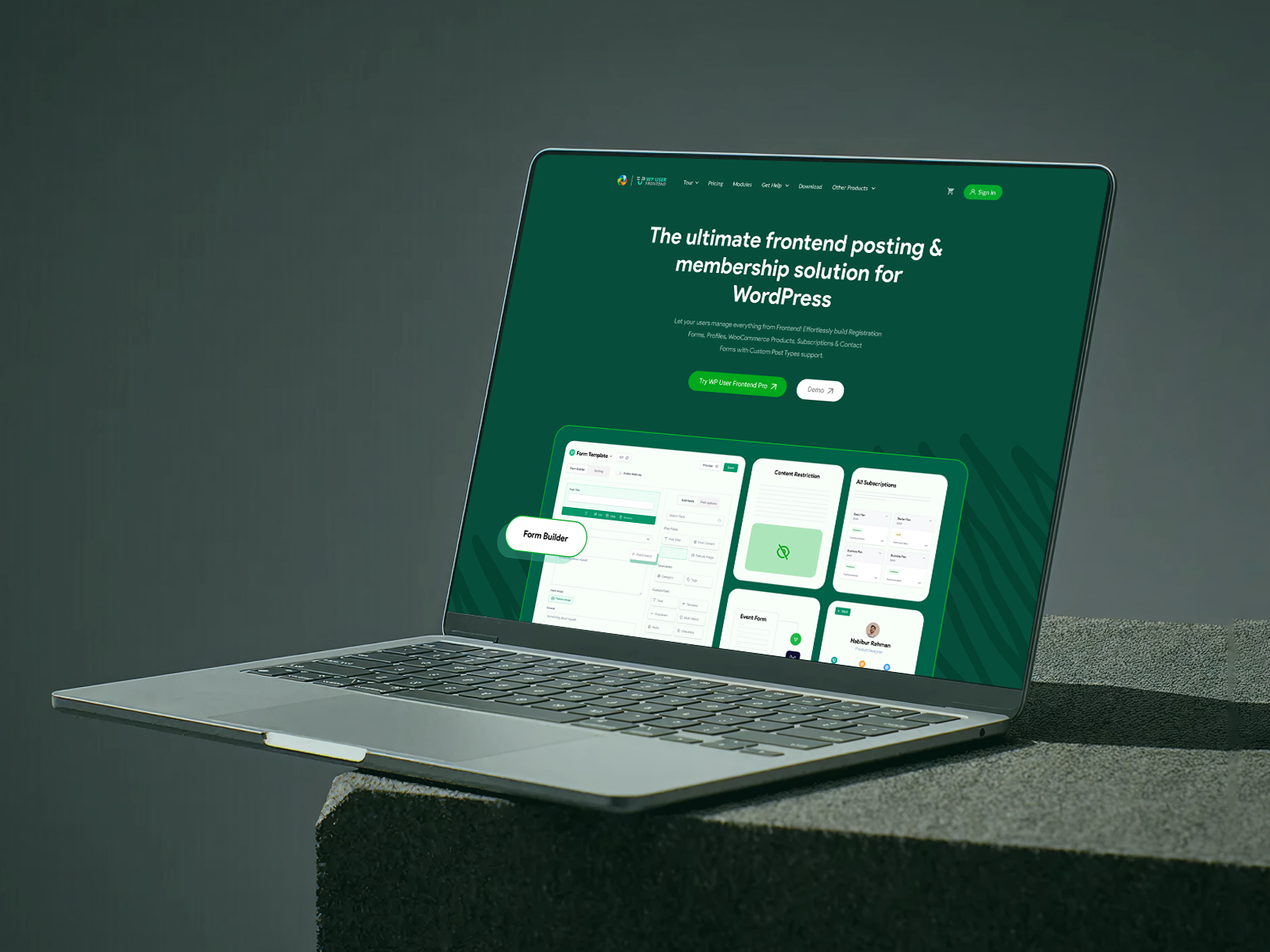 WP User Frontend - Home Page landing page ui ux wordpress wp user frontend wpuf