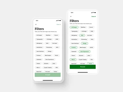 Topic Filters design ui uidesign uiux ux