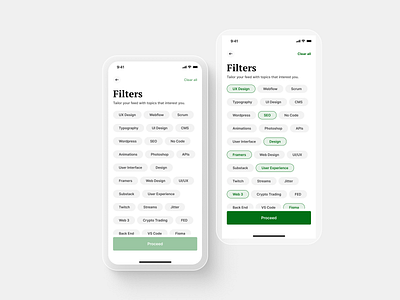 Topic Filters design ui uidesign uiux ux