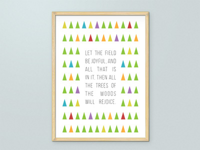 Trees colour custom type minimal poster typography verse