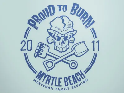 Proud To Burn - shirt design color beach illustration skull tshirt