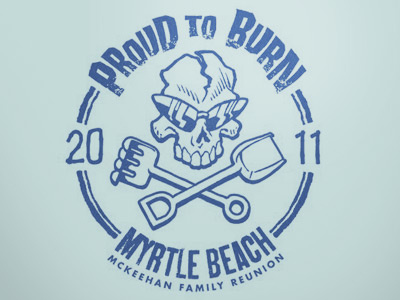 Proud To Burn - shirt design color beach illustration skull tshirt