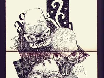 Psycho Classic Coward bountylist illustration sketchbook