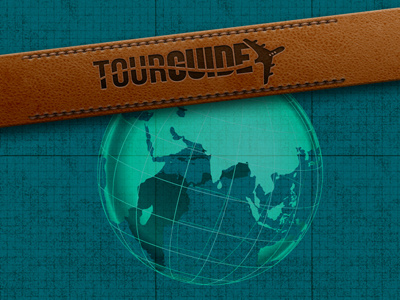 Host Screen Graphic brown globe graph leather plane stamp teal travel world