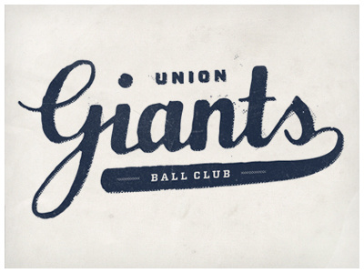 Union Giants Ball Club baseball lettering script type