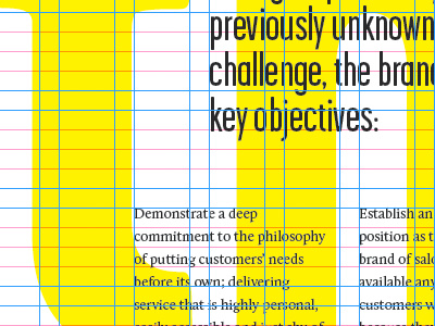 Early grid print typography