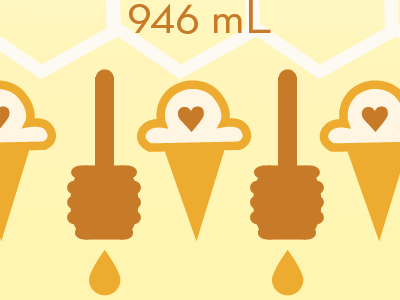 Honey Ice Cream design hearts honey ice cream illustration packaging