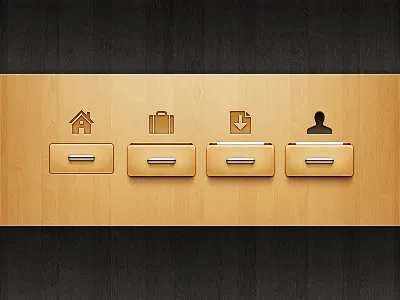 Navigation Refined drawer navigation wood