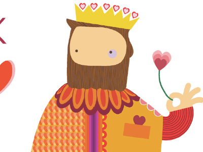 King of Hearts card colors deck design heart illustration king