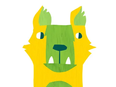 Pensive Monster green kid art monster sorryyourehappy thinking yellow
