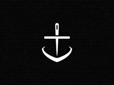 Nautical Threads anchor apparel black and white boat branding clothing identity iron logo mark michael spitz michaelspitz nautical needle ocean sea ship
