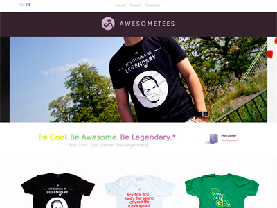 Awesome Tees Website apparel awesome legendary shirts tees webdesign website