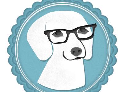 Dog badge blue dog illustration logo texture