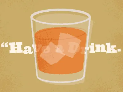 "Have a drink. booze mad men on the rocks sterling