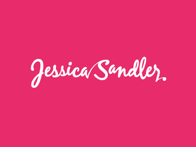 Jessica Sandler logo pink script type