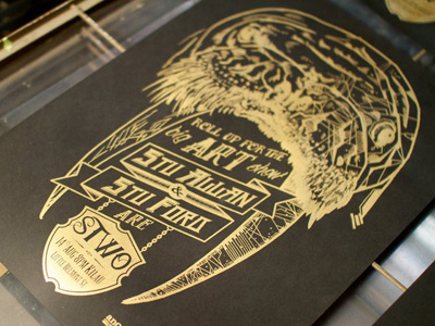 Gold & Black STWO Print black gold real screen print