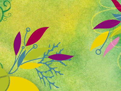 Crazy colors green leaves promo texture watercolor