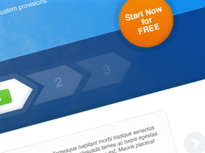 Landing page start button steps