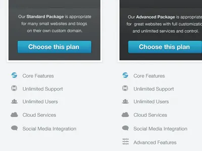 Features (WIP) mockup website