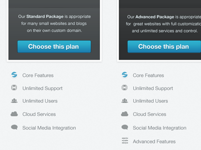 Features (WIP) mockup website