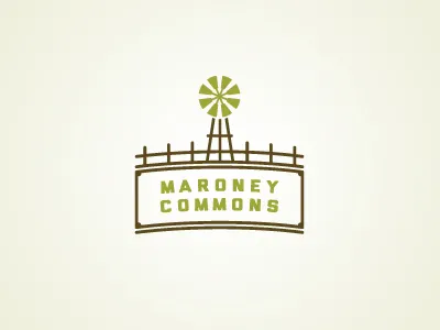 Maroney Commons badge fence learning logo rural windmill
