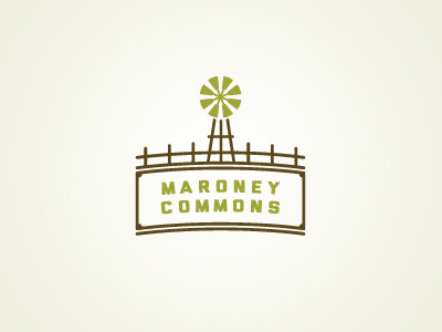 Maroney Commons badge fence learning logo rural windmill