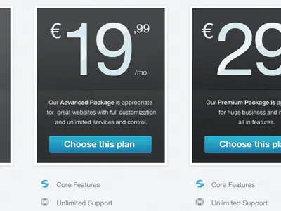 Plan package (WIP) mockup website