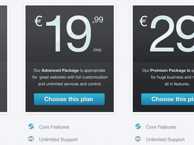 Plan package (WIP) mockup website