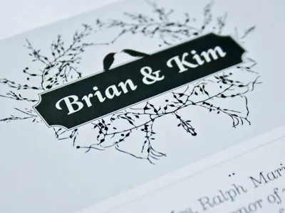 Wedding birds floral ink invitations invites paper wedding