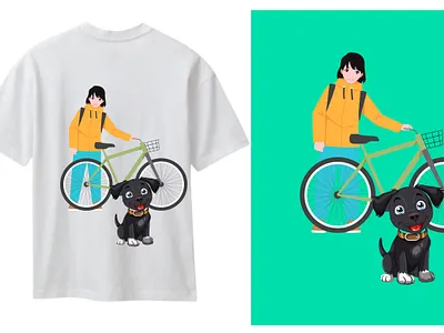 DOG LOVER adobe illustrator bicycle brand branding design dog dog lover dribbblr ds girl graphic design leday simple smart t shirt