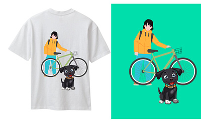 DOG LOVER adobe illustrator bicycle brand branding design dog dog lover dribbblr ds girl graphic design leday simple smart t shirt