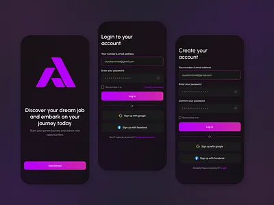 Mobile app login and sign up screen authentication ios app login form login page mobile mobile sign up mobile ui onboarding password register registration sign in sign up form sign up page signin signup ui ux welcome welcome screen