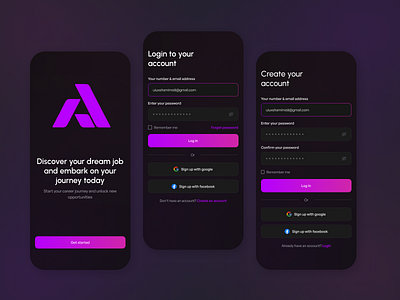 Mobile app login and sign up screen authentication ios app login form login page mobile mobile sign up mobile ui onboarding password register registration sign in sign up form sign up page signin signup ui ux welcome welcome screen